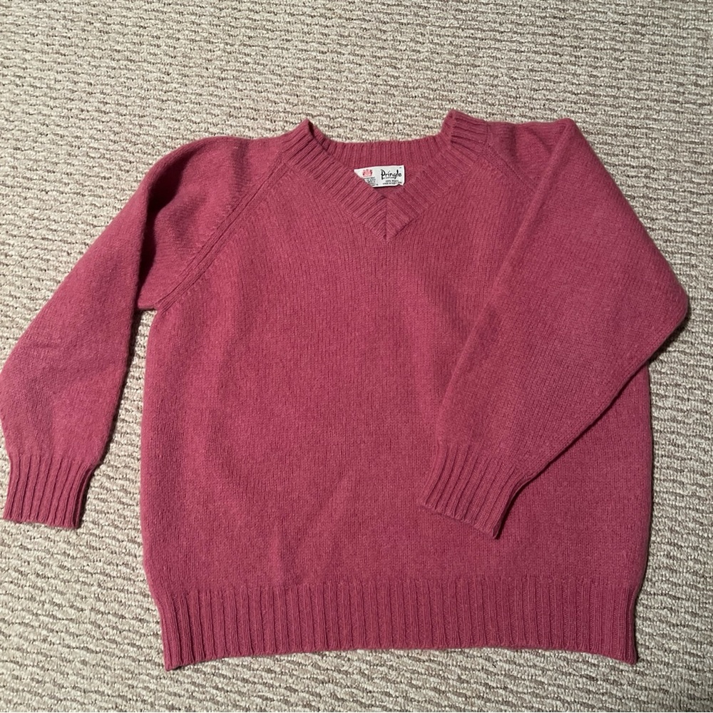 Vintage Pringle of Scotland Pink Wool Sweater